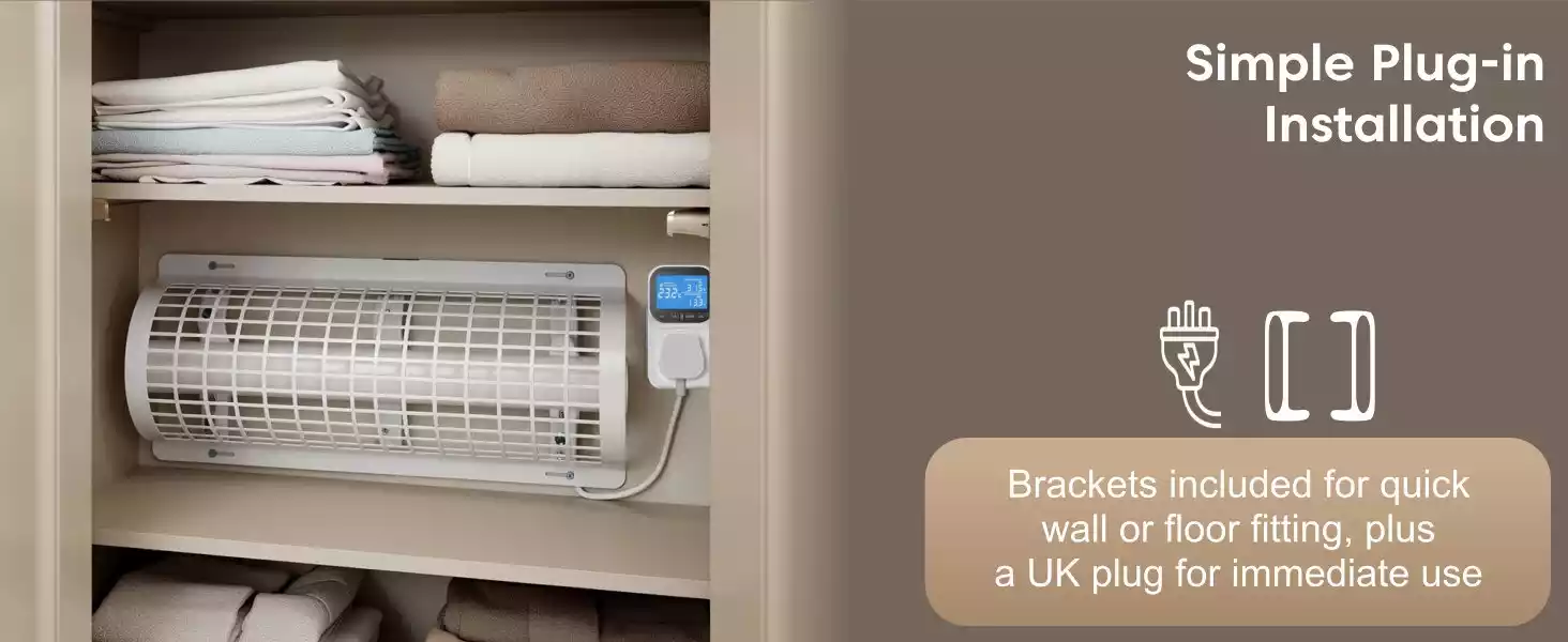 Morris 4ft tube heater with thermostat and guard set simple installation